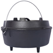 ast iron Dutch oven with lid, outdoor camping deep pot, used for camping, cooking, barbecue and leg rest,  12 Quart - Follow yourDream