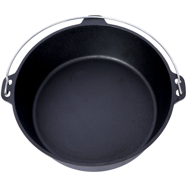 ast iron Dutch oven with lid, outdoor camping deep pot, used for camping, cooking, barbecue and leg rest,  12 Quart - Follow yourDream