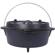 ast iron Dutch oven with lid, outdoor camping deep pot, used for camping, cooking, barbecue and leg rest,  12 Quart - Follow yourDream