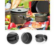 12PCS Camping Cookware Utensils Set Outdoor Hiking Picnic Cooking Pot