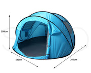 Mountview Pop up Camping Tent Beach Outdoor Family Tents Portable 4 Person Dome