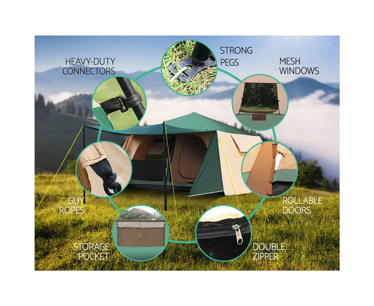 Instant Pop up Camping Tent 8 Person Outdoor Hiking Tents Dome