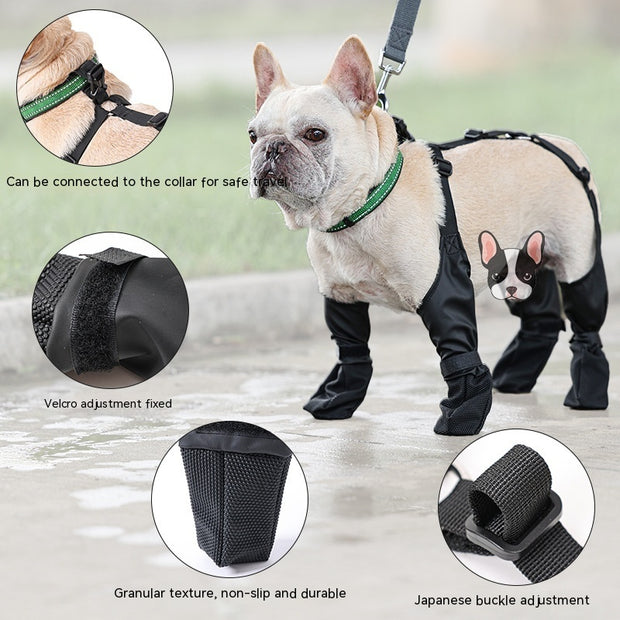 Waterproof Dog Shoes Adjustable Dog Boots Pet Breathbale Shoes For Outdoor Walking Soft French Dog Shoes Pets Paws Protector Pet Products