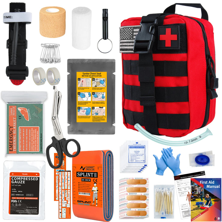 Survival Kit First Aid Survival Gear with Molle System Compatible Bag Earthquake Outdoor Adventure Hiking Hunting Gifts for Men