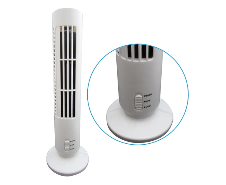 Mini USB Rechargeable Home Office Desktop Summer Air Cooler Cooling Tower Fan-Black