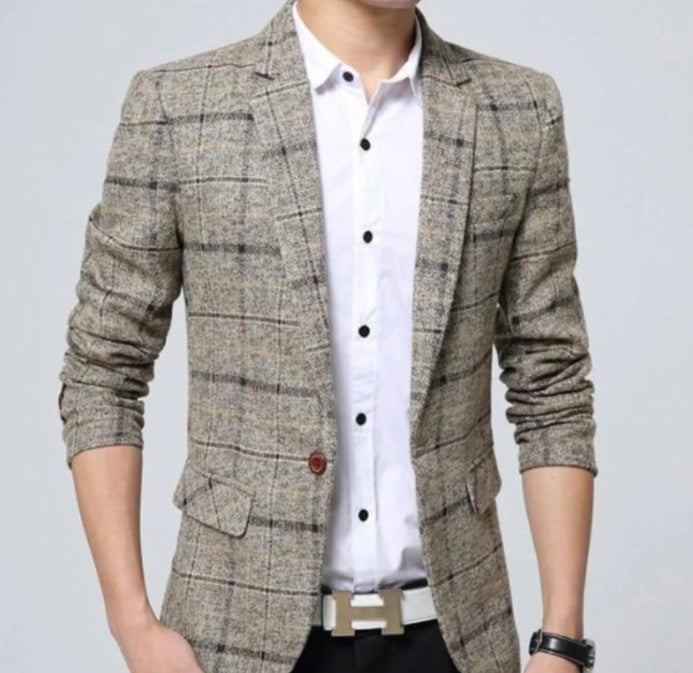 Mens Mix Plaid Blazer