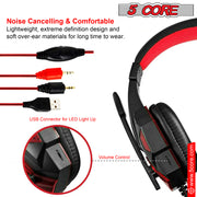 5 CORE 2Pcs Gaming Headset for PS4 PC One PS5 Console Controller,