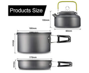 12PCS Camping Cookware Utensils Set Outdoor Hiking Picnic Cooking Pot