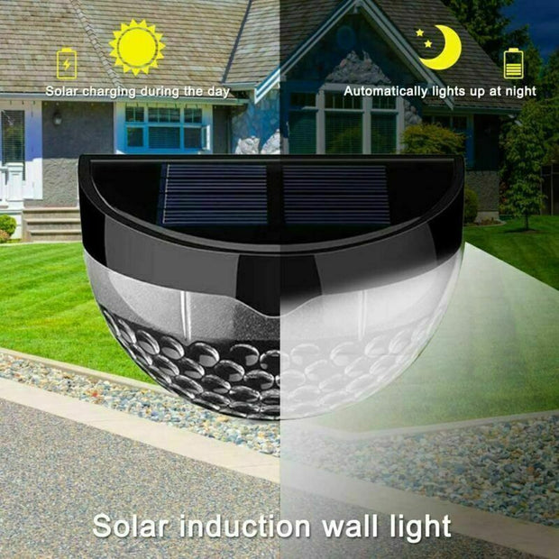 2-12PCS Solar Powered LED Wall Lights Door Fence Light Outdoor Garden Lamp Light