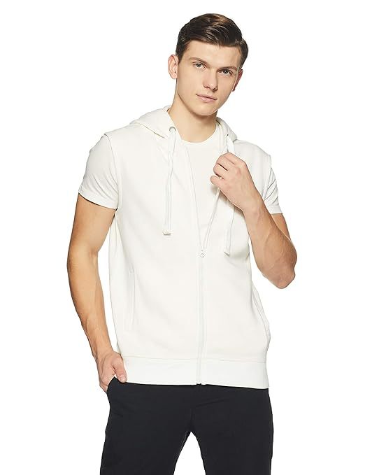 Men's Cotton Hooded Neck Regular Fit Tshirt (Size-M) (Color-WHITE) - Follow yourDream