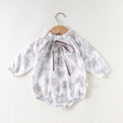 Autumn New Arrival Baby Girls Long Sleeves Floral Print Simple Plain